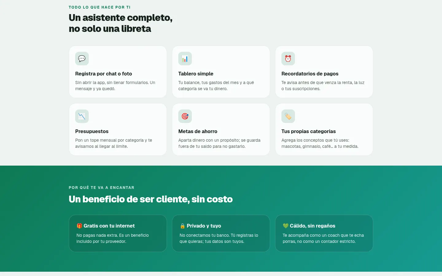 Todo lo que hace Finlynet: registro por chat y foto, metas y recordatorios